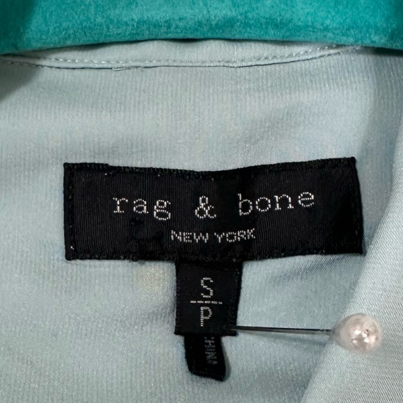 EUC FLAWLESS rag & bone Pure Silk Hidden Buttons Up Long Sleeves Shirt Top S/M - Picture 12 of 15
